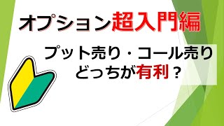 【オプション取引入門編】コール売りとプット売り どっちが有利？ [upl. by Fedirko]