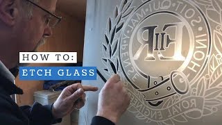 How To Etch Glass  Sand Blast Carving Technique  Royal Engineers Cap Badge [upl. by Flo28]