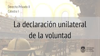 La declaración unilateral de la voluntad como fuente de Obligaciones Prof Lucas Zudaire [upl. by Dukie]