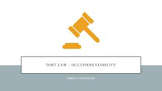 Tort Law  Occupiers Liability [upl. by Oruam]