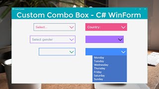 Custom ComboBox  Icon Back Text amp Border Color  WinForms C [upl. by Delp]