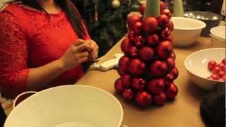 How To Make a Christmas Ornament Ball Tree [upl. by Aloke339]