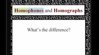 Homophones and Homographs Lesson [upl. by Aronow]