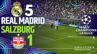 REAL MADRID 51 SALZBURG • Highlights • Champions League 2425  SimulationRecreation [upl. by Hewart]