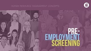 PreEmployment Screening [upl. by Lionello]