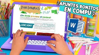 Haz APUNTES BONITOS en tu COMPU 🤩 ¡FÁCIL ✄ Craftingeek [upl. by Maker716]