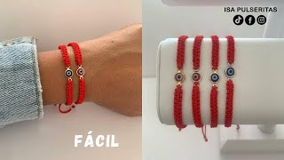 CÓMO HACER UNA PULSERA DE OJO TURCO FÁCIL  EN POCOS PASOS [upl. by Eladnek]