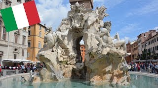 PIAZZA NAVONA With Berninis Fountain of the Four RiversRome [upl. by Annot]