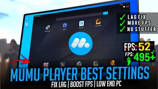 MuMu Player Lag Fix  Best Settings For Low End PC 2024 [upl. by Hsekar]