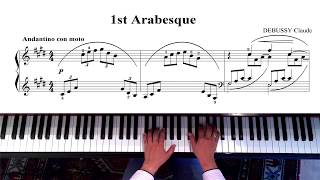 Debussy  Arabesque No 1 with score [upl. by Mano]