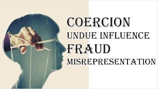 Coercion Undue Influence Fraud Misrepresentation  Indian Contract Act 1872  Law Guru [upl. by Selby]