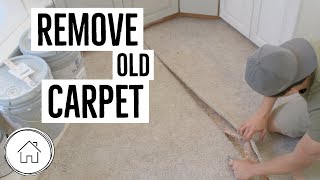 DIY How to remove carpet  the EASY WAY [upl. by Rhoda965]