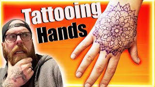 ✅TATTOOING HANDS ✋ UP CLOSE Lining Filling Dot work [upl. by Ecneitap]