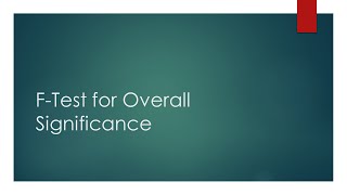 F Test for Overall Significance [upl. by Bates121]