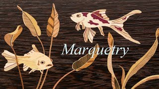 Marquetry  Aquatic lifedrawer table part 1 [upl. by Deborah]