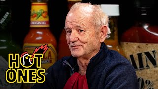 Bill Murray Doesn’t Flinch While Eating Spicy Wings  Hot Ones [upl. by Avie]