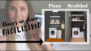 Como hacer planos de casas CON WORD ¡En 15 MINUTOS [upl. by Annawat]