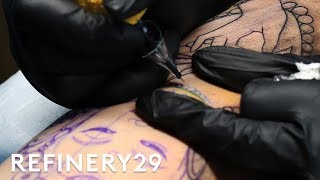 What Getting A Tattoo Really Looks Like Up Close  Macro Beauty  Refinery29 [upl. by Dahle]