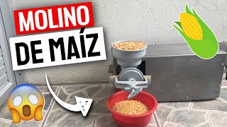 como hacer un MOLINO ELÉCTRICO casero para MOLER MAÍZ 🌽 [upl. by Nadaha]