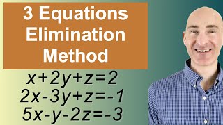 Solving Systems of 3 Equations Elimination [upl. by Ynnaf388]