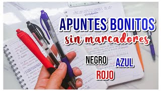 APUNTES BONITOS SIN PLUMONES Rojo negro y azul  DanielaGmr ♥ [upl. by Phio]