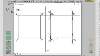 Rýsování osově souměrný čtverec Geometrie pro 5roč str 44 cv 2 c [upl. by Yelram]