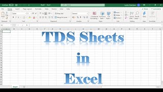 Creating and Using TDS Sheets in Excel  English [upl. by Mulloy]