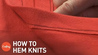 How to Hem Knit Fabric Without a Serger  Sewing Tutorial with Linda Lee [upl. by Else236]