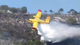 Kanader canadair water bomber Croatia  vratolomije u Dragi Rijeka [upl. by Anaugal]