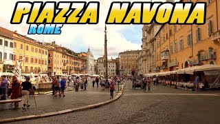 PIAZZA NAVONA  Rome Italy 4k [upl. by Grimbal]