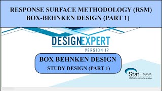 Box Behnken Design RSM in Design Expert Software Part 1 [upl. by Cuthburt]