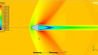 ANSYS Fluent Supersonic compressible Flow over Bullet [upl. by Richers]