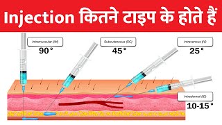 Types of injection I Injection कैसे लगाते हैं I Injection लगाने का तरीका I Injection type in hindi [upl. by Yrrab652]