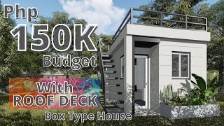 Small House Design  Box type with Roof deck 10 sqm [upl. by Raab388]