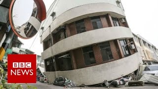 Taiwan Earthquake 64 quake topples buildings in city of Tainan  BBC News [upl. by Aisela]