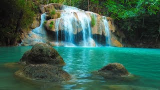 Entspannungsmusik  Natur Tiefenentspannung Stressabbau  4K Wasserfall [upl. by Bloxberg37]