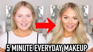 5 MINUTE EVERYDAY MAKEUP TRANSFORMATION  GET READY WITH ME [upl. by Nirred]