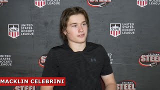 Macklin Celebrini  Chicago Steel Prospect Profile [upl. by Ylluz523]