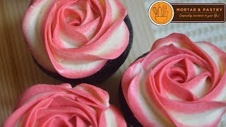 TWO TONE ROSETTE BUTTERCREAM  Ep 31  Mortar and Pastry [upl. by Attenra]