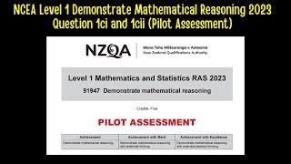 NCEA Level 1  Demonstrate Mathematical Reasoning 2023 Question 1ci and 1cii Pilot Assessment [upl. by Boothe]