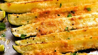 Speedy Parmesan Baked Zucchini Courgette [upl. by Nedle]