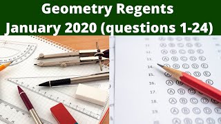 Geometry Regents January 2020 Part 1 Questions 1  24 [upl. by Lotson]