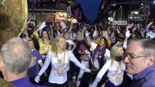 LSU Band playing Neck on Bourbon Street  Massive Crowd [upl. by Shanan]