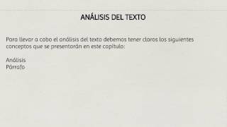 Análisis del Texto Conceptos Básicos [upl. by Sivatnod866]