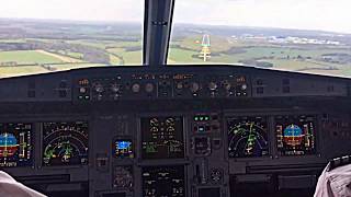 Airbus A319 Cockpit View of Extreme Windy Landing [upl. by Atimad]