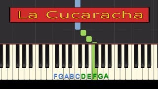 Easy Piano Tutorial La Cucaracha Mexican Folk Song with free sheet music [upl. by Hamlen]