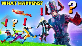 What Happens if Boss Galactus Meets ALL MARVEL BOSSES in Fortnite Live Event IronmanWolverine etc [upl. by Aihtnamas]