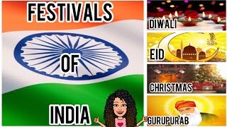 Festivals of India National Festivals amp Religious Festivals of India EVS CLASS 1  NCERT [upl. by Ainerol]