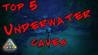 Top 5 Underwater Cave  Base Locations 2021 Ark The Island [upl. by Sibyl]