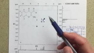 2D NMR Analysis COSYHMQC  Assigning Peaks Using COSYHMQC Part 1 of 2 [upl. by Rodrique]